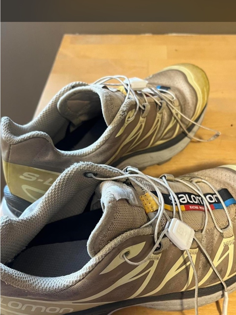 Salomon XT-6 Beige and Yellow Hiking Shoe
